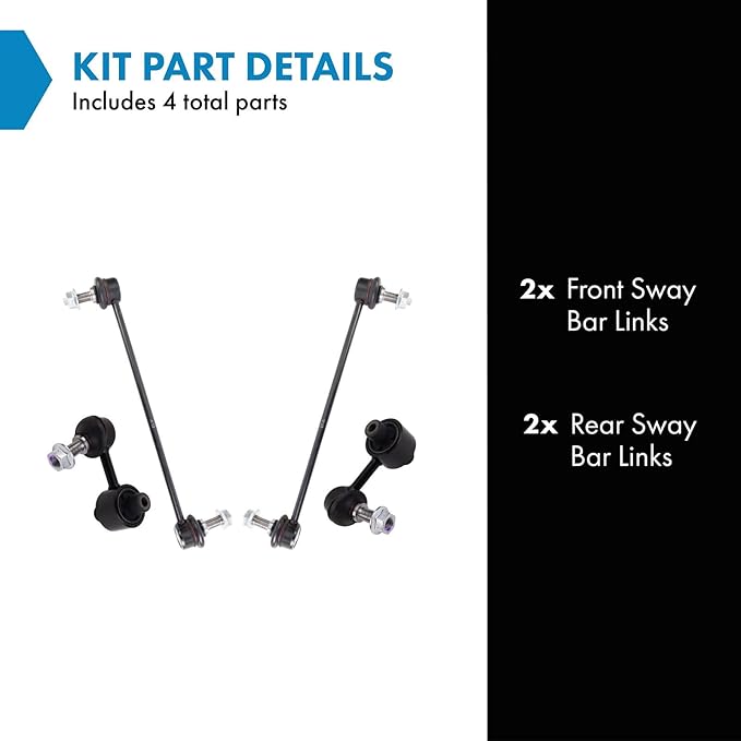 TRQ Sway Bar Link Set Compatible with 2017-2022 Hyundai 2017-2021 Kia