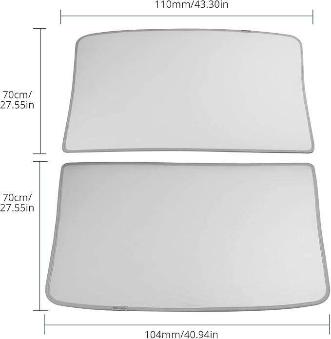 EYPINS Model Y Sunshade Roof Cover for Tesla 2020-2025, Heat & UV Protection Sun Shade for Tesla Model Y Accessories (Silver)
