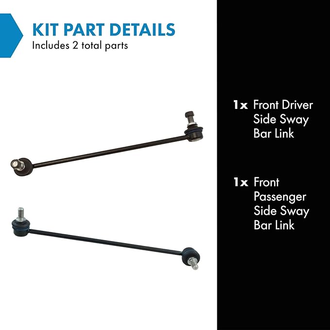 TRQ Front Sway Bar Stabilizer Link Set Compatible with 2011-2012 Hyundai Sonata Kia Optima