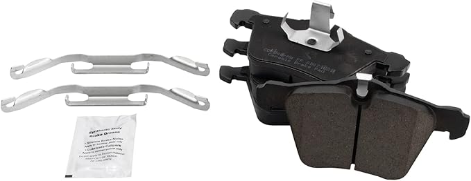 TRQ Front Ceramic Brake Pad Set Includes Contact Point Grease Compatible with 19 Jaguar XJ R-Sport AWD 19 XJ L Portfolio AWD 15–16 XJ AWD 12–15 XK