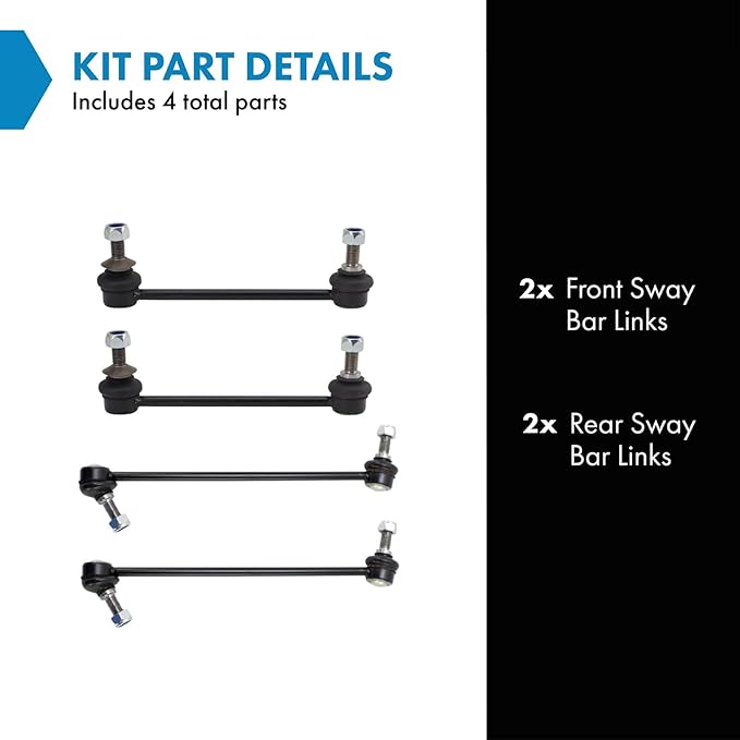 TRQ Front & Rear Sway Bar Stabilizer Link Set Compatible with 2010-2017 BMW 535i GT 2011-2017 535i GT xDrive 2010-2015 550i GT 550i GT xDrive