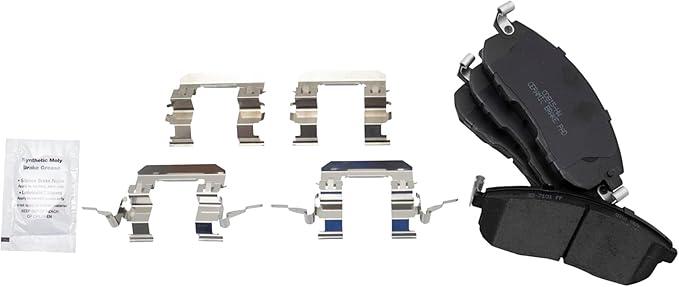 TRQ Front Brake Pads Ceramic Hardware Wear Sensor Compatible with 2000-01 Infiniti I30 2003-05 G35 2000-01 Nissan Maxima 2003-05 350Z 2007-13 Altima 2007-19 Sentra 2009-10 Cube 2011-17 Juke