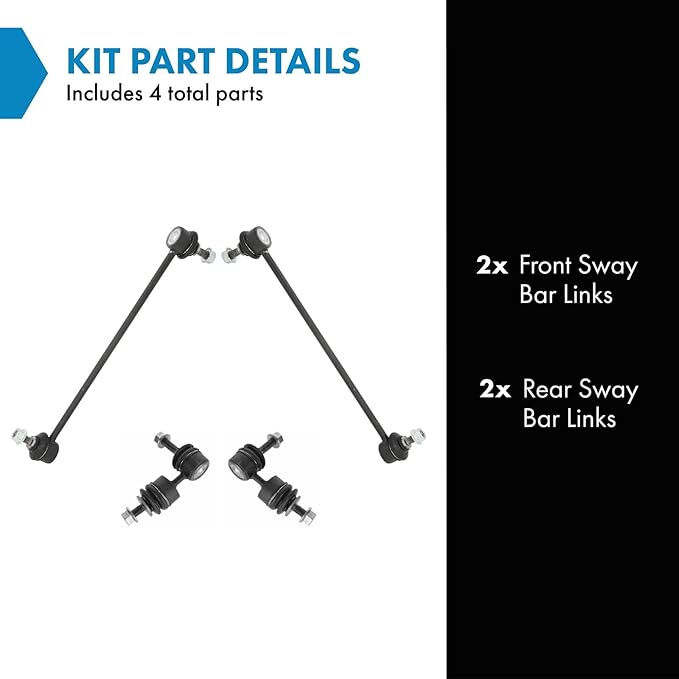 TRQ Front & Rear Sway Bar Stabilizer Link Set Compatible with 2004-2009 Mazda 3 2006-2015 5