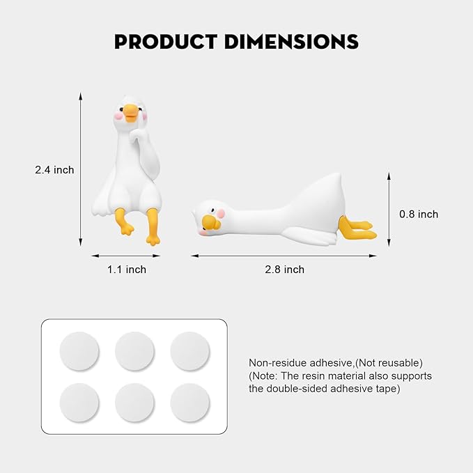 2PCS for Tesla Model Y 2026 Duck Mode Mini Dashboard Decoration Ornament Funny Decors Compatible with 2017-2026 Tesla Modle 3 and New Modle Y Juniper Interior Accessories