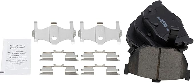 TRQ Rear Brake Pads Ceramic Hardware Wear Sensor Compatible with 1994-2006 Hyundai Elantra 1997-2008 Tiburon 2004-2009 Kia Spectra 2005-2009 Spectra5 1985-1990 Nissan Maxima 1990-1992 Stanza