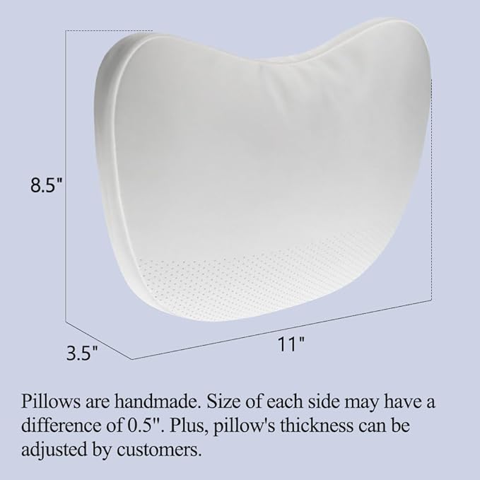 TANOLA TESBEAUTY Nappa Leather Headrest Pillow 2 Packs for Tesla Neck Pillow Uniquely Designed for Tesla Model Y/3/S/X Tesla Car Neck Support Cushion for People Under 5'7" White