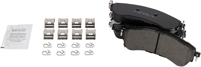 TRQ Rear Ceramic Brake Pad Set Includes Contact Point Grease Hardware Compatible with 2019-2021 Ford Ranger