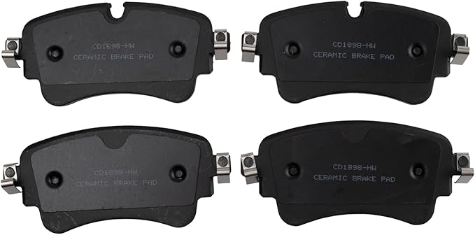 TRQ Rear Ceramic Brake Pad Set Compatible with Audi A4 Quattro Allroad A5 Q5 S4