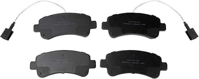 TRQ Rear Ceramic Brake Pad Set Compatible with 2014-2021 Ram ProMaster 1500 2014-2021 2500 2014-2021 3500 with Vented Rear Rotors Models