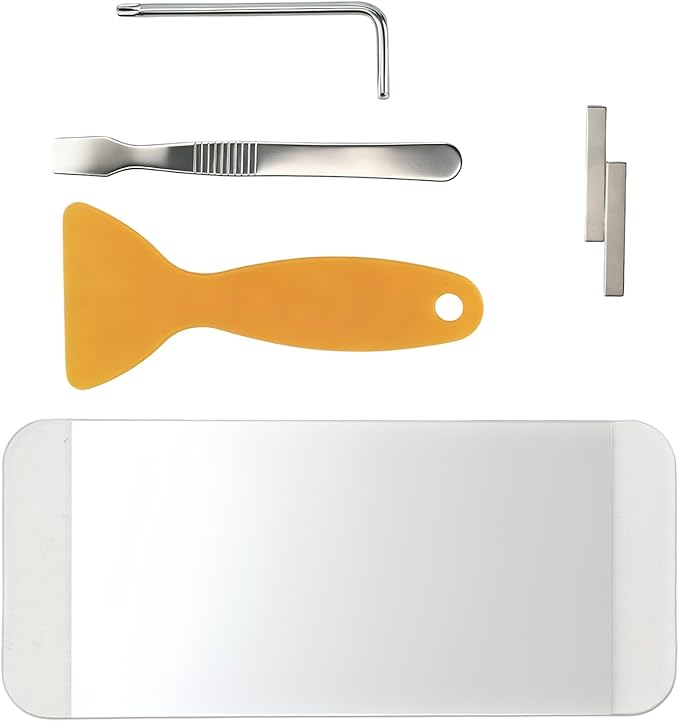 Sun Visor Vanity Mirror Replacement for Tesla Model 3/Y 2017-2024, Driver/Passenger Side Clear Scratch-Resistant Glass OEM-Fit Mirror Panel