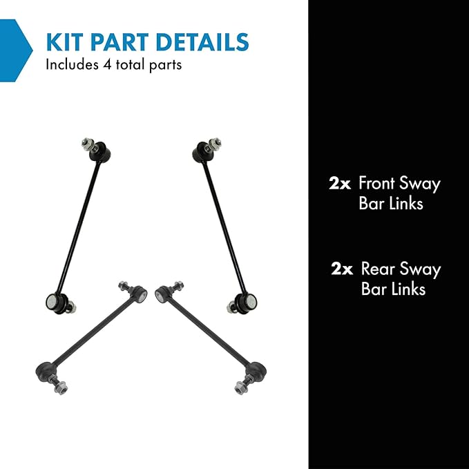 TRQ Front & Rear Sway Bar Stabilizer Link Set Compatible with 2001-2003 Toyota Highlander