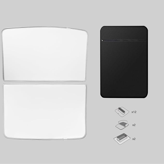 2019-2024 Tesla Model Y Sunshade Roof, [No Sag & No Gaps] Nano Ice-Crystal Coatings Glass Roof Sun Shade, 60s Installation Heat Insulation Foldable Sunroof Cover Accessories, Gray