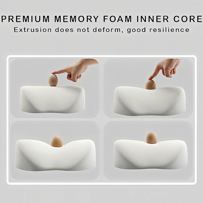Car Headrest Neck Pillow Support Memory Foam Ergonomic Design Accessory for Driving Seat Fatigue Relief Compatible with Model S X 3 Y & Cybertruck - 1 Piece