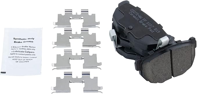 TRQ Rear Ceramic Brake Pad Set Compatible with 1989-98 Nissan 240SX 84-85 200SX Turbo 86-88 200SX 84-88 300ZX 89 300ZX To 1-31-89 Production Date