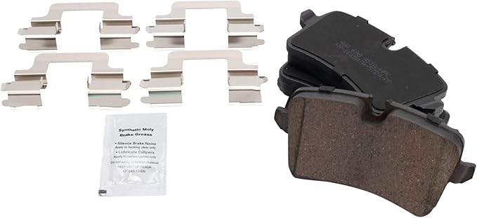 TRQ Rear Brake Pads Ceramic Hardware Wear Sensor Compatible with 2012-2018 Audi A6 A6 Quattro A7 Quattro 2011-2018 A8 Quattro 2013-2015 RS5 2014-2018 RS7 2013-2018 S6 S7 S8 2015-2017 Porsche Macan
