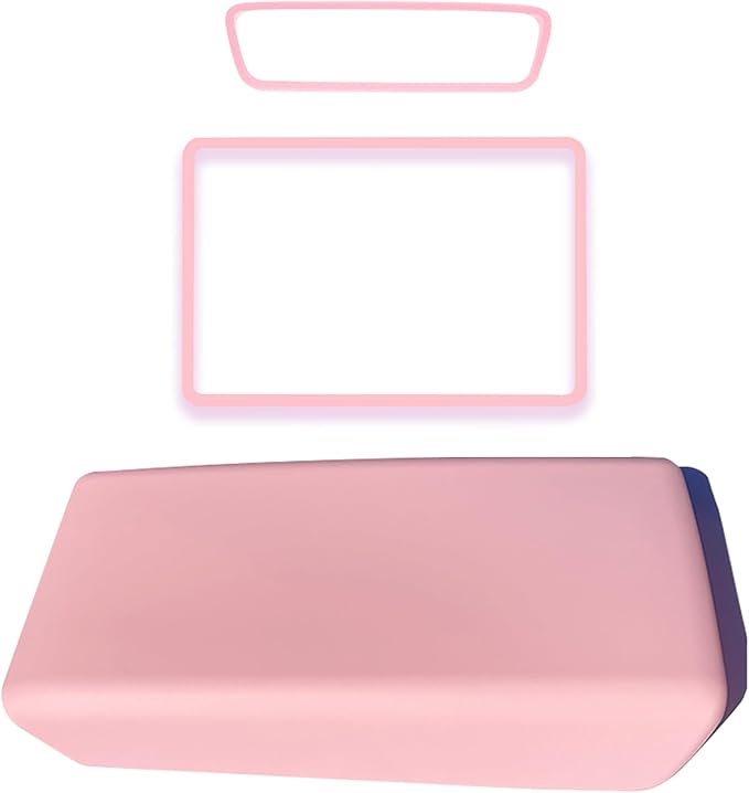 for 2024 2025 Model 3 Highland/2025 Model Y Juniper Center Console Armrest Cover Screen and Internal Mirror Protective Cover Interior Accessories (Pink-M3/Y-3pcs)