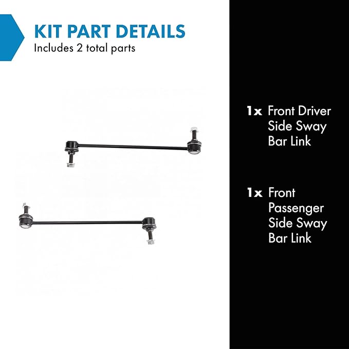 TRQ Front Driver and Passenger Side Sway Bar Link Set 2 Piece Compatible with 2016-2022 Honda Pilot 2017-2022 Ridgeline 2019-2022 Passport