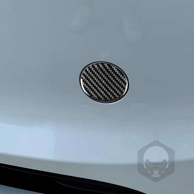 Carbon Fiber Stickers Car Trailer Buckle Switch Car Interior Trim Compatible with Tesla Model 3 2024 Accessories Decorative Stickers Overlay Decal Cover