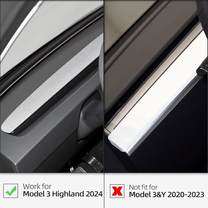 Betterhumz Car Dashboard Panel Trim for Tesla Model 3 M3 Highland 2026 2024 2025 Center Console Front Air Condition Vent Cover Sticker Moulding Tuning Accessories (for Alcantara Black)