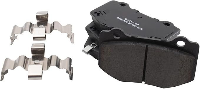 TRQ Rear Brake Pads Ceramic Hardware Wear Sensor Compatible with 2016-2019 Cadillac ATS 2016-2020 Chevrolet Camaro 2014-2019 Corvette
