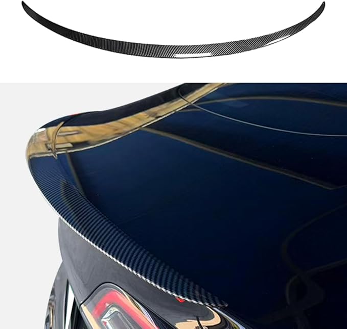 ABS Spoiler for Tesla Model 3 Rear Spoiler Rear Trunk Spoiler Sport & Performance Type Rear Spoiler Wings Tesla Model 3 Accessories (Gloss Carbon Fiber)
