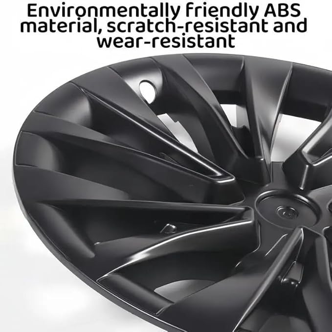 （4PCS） 18 Inch Hub Caps for Tesla Model 3 Highland Version 2024 Performance Replacement Wheel HubCap Full Rim Cover Accessories (Matte Black)