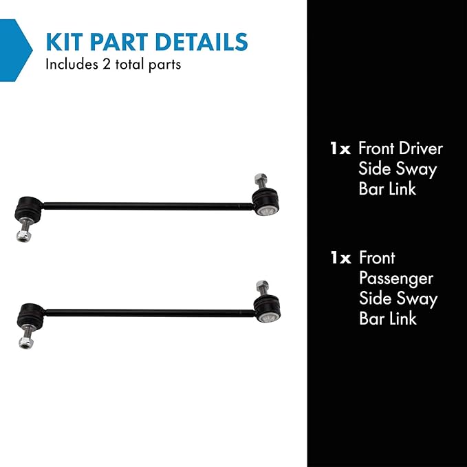 TRQ Front Driver and Passenger Side Sway Bar Link Set 2 Piece Compatible with 15-19 Land Rover Discovery Sport 12-19 Range Rover Evoque