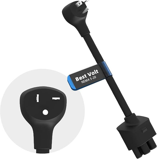 Premium Adapter for Tesla Gen 2/Gen3 Mobile Charger | Connect to 120V Outlet | 16 Amp Charging | 10 Inch Length (NEMA 5-20)
