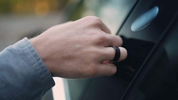 CNICK Tesla Key Ring Accessories: Handmade Wooden Ring for Model 3/Y/X/S to Replace Card or Fob (7, Black Ebony)