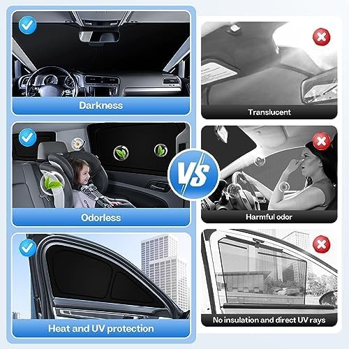 T TGBROS Windshield Sun Shade for Subaru Crosstrek 2024 2025 Car Window Shades Thicken UV Block and Blackout Privacy Foldable Sunshades 8PCS Accessories Keep Cool Sun Visor Covers