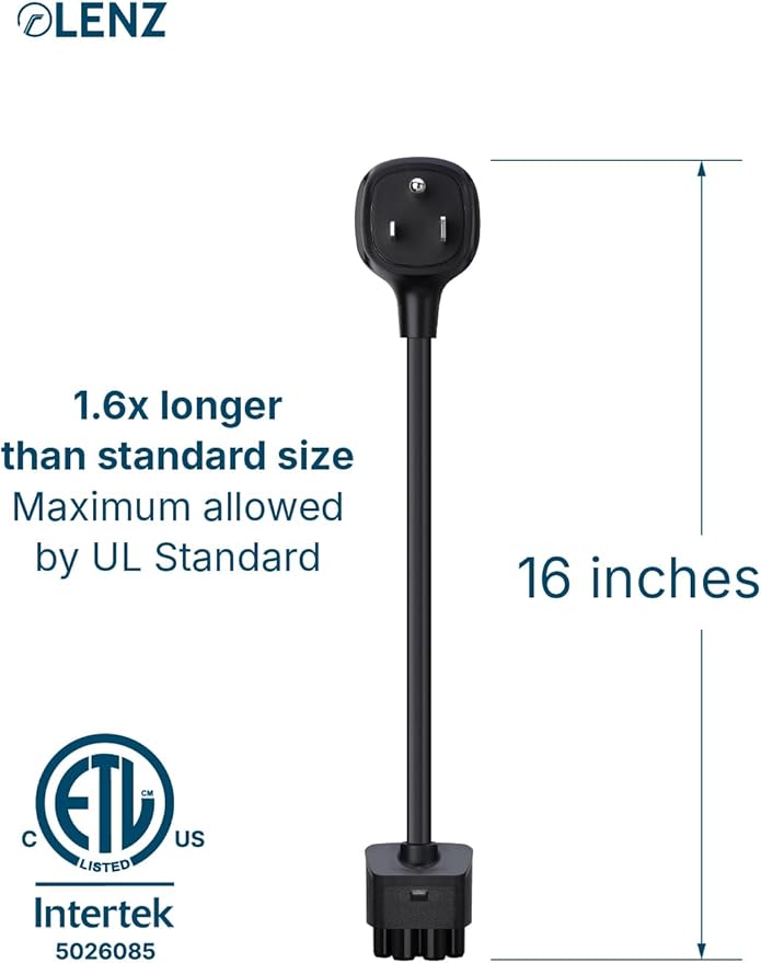 LENZ NEMA 6-50 Adapter: Compatible ONLY with Tesla Mobile Charger Gen 2 & 3, This Adapter Plugs into Your 240 V 6-50 Outlet at 32 Amps (Verify Before Purchase), 16-Inch Length