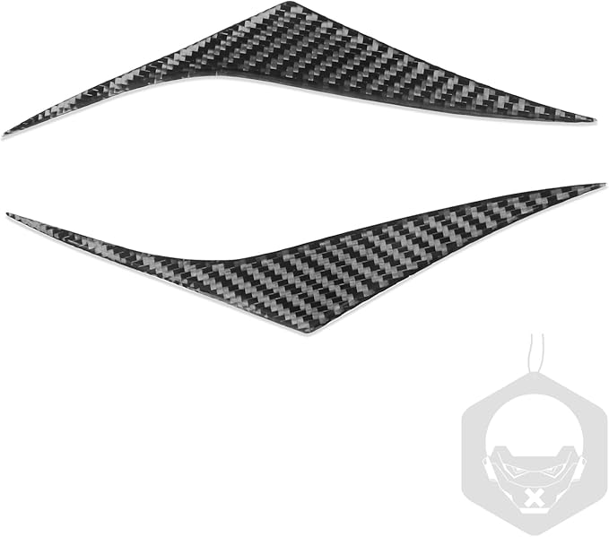 Carbon Fiber Stickers Front Headlight Eyebrow Headlamp Eyelid Eye Lid Decoration Sticker Car Exterior Trim Compatible with Tesla Model 3 2024 2025 Accessories Overlay Decal Cover