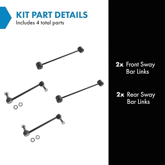 TRQ Front & Rear Sway Bar Stabilizer Link Set Compatible with 2005-2022 Chrysler 300 2017-2022 Dodge Challenger 2007-2022 Charger 2005-2008 Magnum
