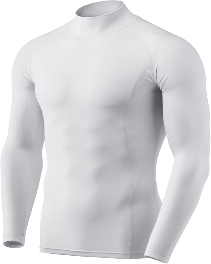 TSLA Men's Thermal Long Sleeve Compression Shirts, Mock/Turtleneck Winter Sports Running Base Layer Top