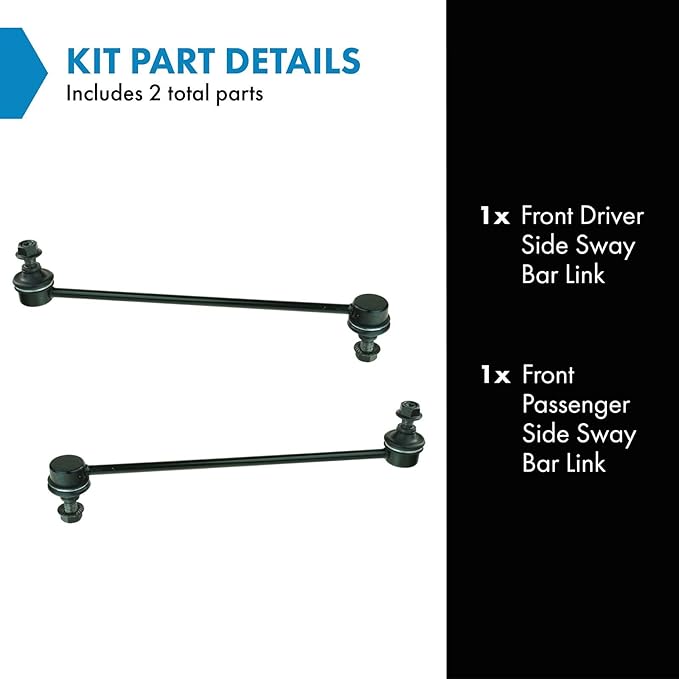 TRQ Front Sway Bar Stabilizer Link Set Compatible with 2004-2011 Chevrolet Aveo 2007-2011 Aveo5 2000-2002 Daewoo Nubira 2009-2010 Pontiac G3