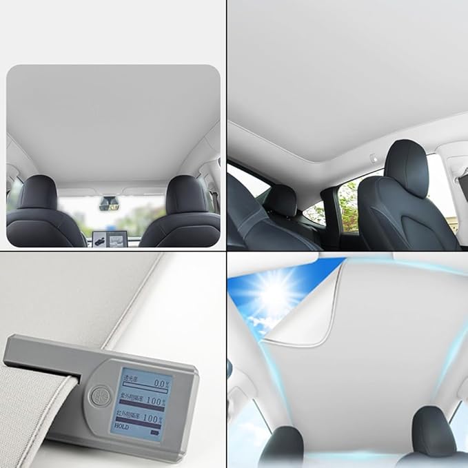 New Roof Sunshade Static Cling Electrostatic Adhesion Sunshade for Glass Roof Heat Insulation Compatible with Tesla Model 3