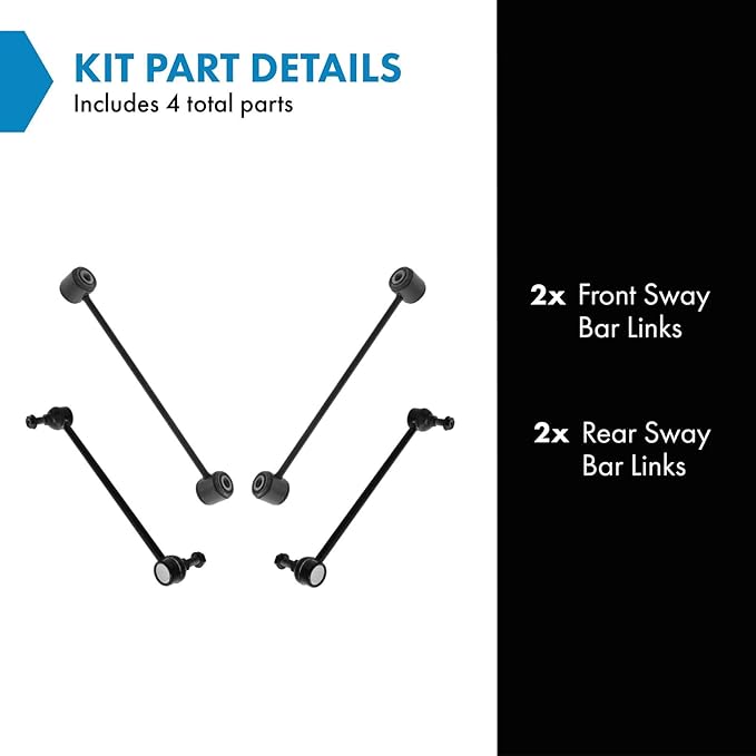 TRQ Front & Rear Sway Bar Stabilizer Link Set Compatible with 2004-2008 Chrysler Pacifica