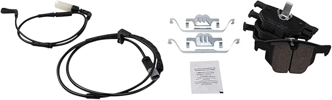 TRQ Rear Ceramic Brake Pad Set Compatible with 04-07 BMW 525i 530i 06-07 525xi 530xi 08-10 528i 09-10 528i xDrive 535i xDrive 08 528xi 535xi 07-08 X5 L6 3.0L 09-10 X5 xDrive30i 09-18 X6 xDrive35i