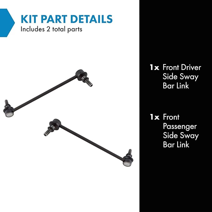TRQ Front Driver and Passenger Side Sway Bar Link Set 2 Piece Compatible with 2015-2018 Chevrolet City Express 2011-2017 Nissan Juke 2011-2023 Nissan LEAF 2013-2021 NV200 2013-2019 Sentra