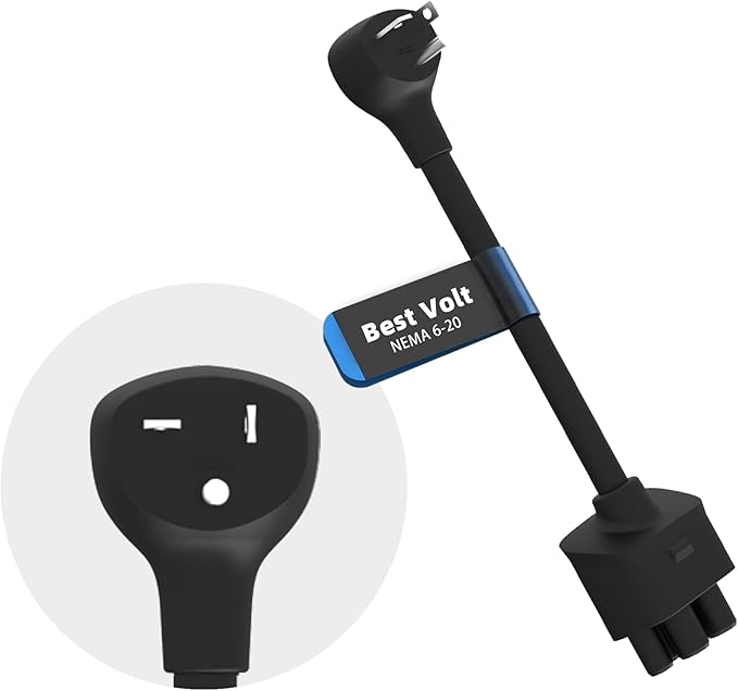 Premium Adapter for Tesla Gen 2/Gen3 Mobile Charger | Connect to 240V Outlet | 16 Amp Charging | 10 Inch Length (NEMA 6-20)