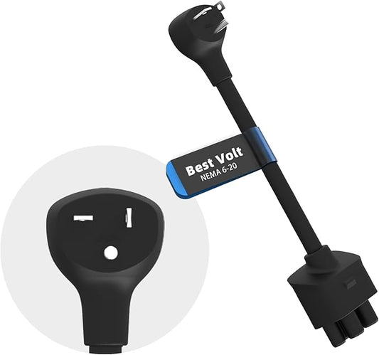 Premium Adapter for Tesla Gen 2/Gen3 Mobile Charger | Connect to 240V Outlet | 16 Amp Charging | 10 Inch Length (NEMA 6-20)