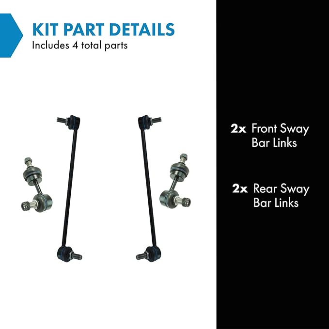 TRQ Driver & Passenger Side Sway Bar Stabilizer Link Set Compatible with 2011-2014 Hyundai Sonata