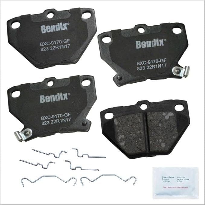 Bendix Priority1 CFC823 Ceramic Rear Brake Pads for Pontiac Vibe 2006-2003, Toyota Celica 2005-2000, Corolla 2006-2005, Matrix 2007-2003