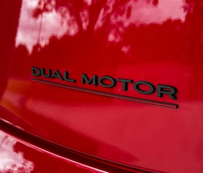 Metal Dual Motor Performance Emblem Logo Decal Sticker in Matte Black for Tesla Model 3 Highland Model Y Juniper (Dual Motor)