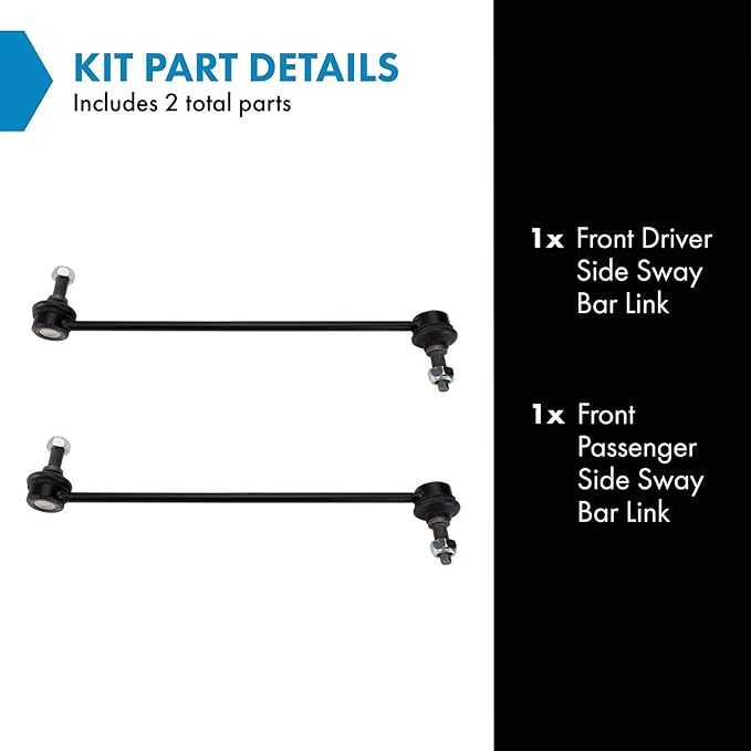 TRQ Front Driver and Passenger Side Sway Bar Link Set 2 Piece Compatible with 20-23 Hyundai Palisade 22-23 Santa Cruz 19-23 Santa Fe 22-23 Tucson 16-23 Kia Sorento 23-24 Sportage LX 20-25 Telluride