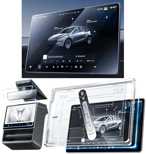 Nmoiss 3 in 1 15.4“ New Model Y Juniper & Model 3 Highland Screen Protector Matte 3 Psc Protector Center Display + Rear Touchscreen + Rearview Mirror Model Y (2025-2026) Model 3 (2024-2026)