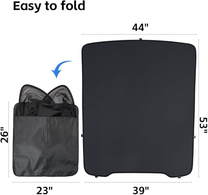 Lightweight One Piece Mesh Sunshade for Tesla Model Y Juniper/Launch, Tesla Model Y Rear Window Sunshade, UV Blocking & Heat Insulation, Easy Clip Install, Foldable with Storage Bag