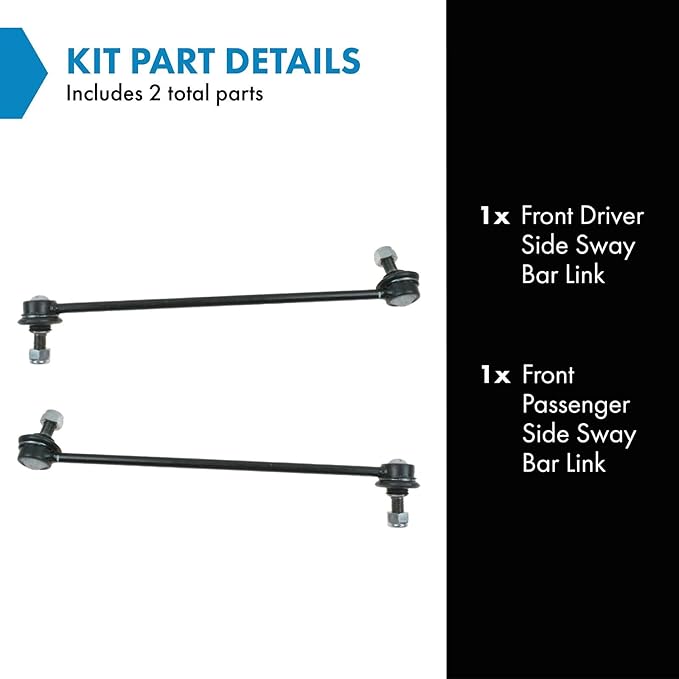 TRQ Front Driver and Passenger Side Sway Bar Link Set 2 Piece Compatible with 2007-2012 Hyundai Santa Fe 2007-2012 Veracruz 2011-2013 Kia Sorento