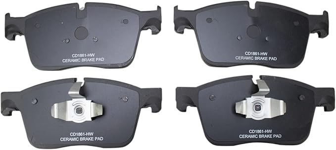 TRQ Front Brake Pads Ceramic Compatible with 2016-2024 Jaguar XF 2017-2024 F-Pace 2017-2020 XE 2019-2020 I-Pace 2018-2024 Land Rover Range Rover Velar