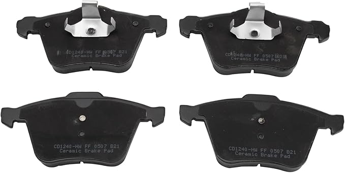 TRQ Front Ceramic Brake Pad Set Includes Contact Point Grease Compatible with 19 Jaguar XJ R-Sport AWD 19 XJ L Portfolio AWD 15–16 XJ AWD 12–15 XK